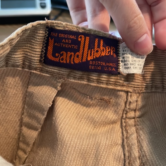 Vintage 1970s Landlubber Groovy High Waisted Tan Corduroy Flare Pants - Picture 9 of 9